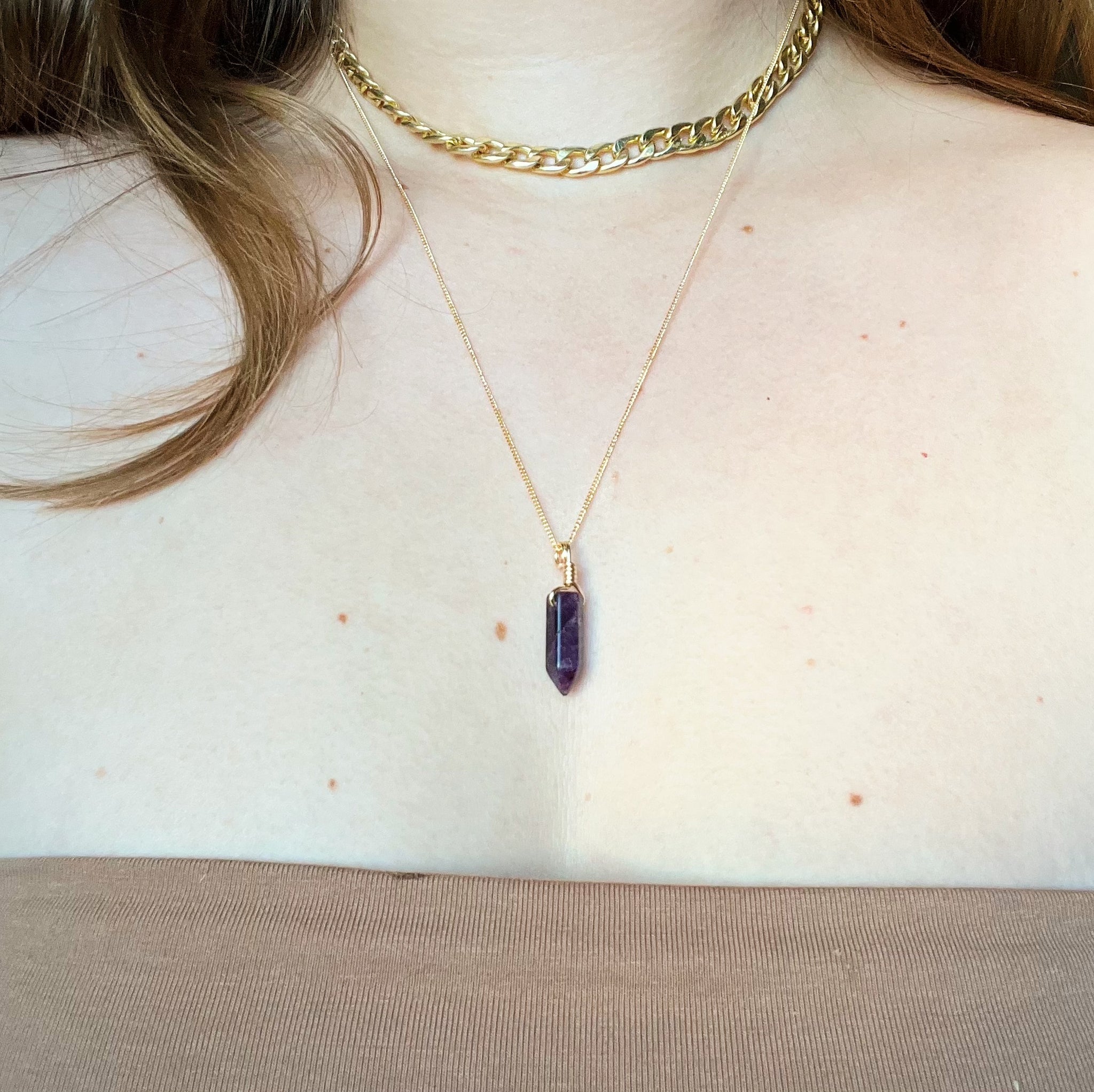 Purple Fluorite Necklace