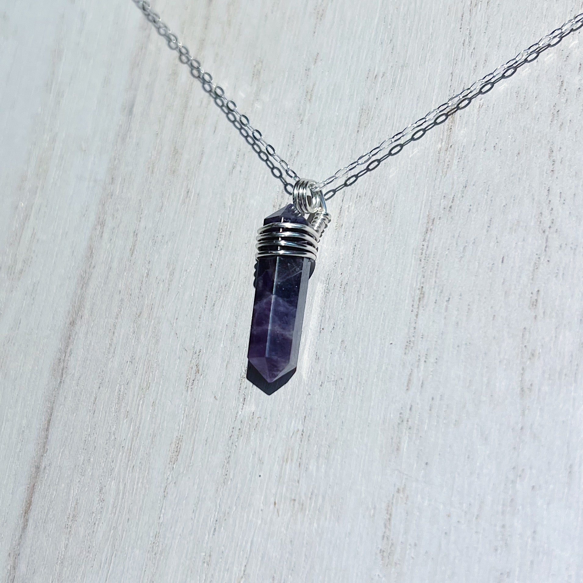 Double-Terminated Amethyst Necklace